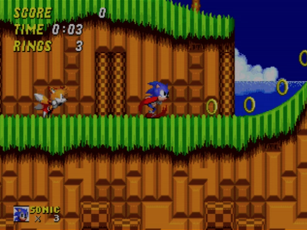 Modern Sonic in Sonic the Hedgehog 2 (Sega Genesis Repro)