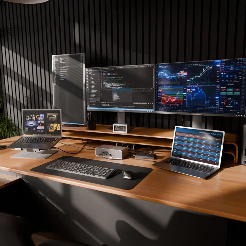 Thunderbolt™ 5-Dock mit zwei 8K- oder drei 4K-Anschlüssen und EcoSmart™-Technologie sowie 140-W-EPR