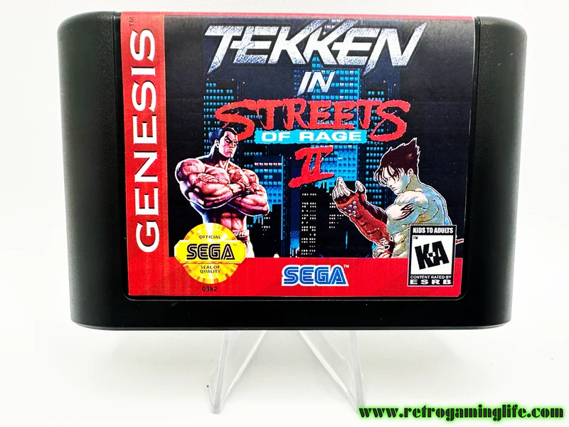 Tekken in Streets of Rage 2 Sega Genesis Repro Cart 🕹️