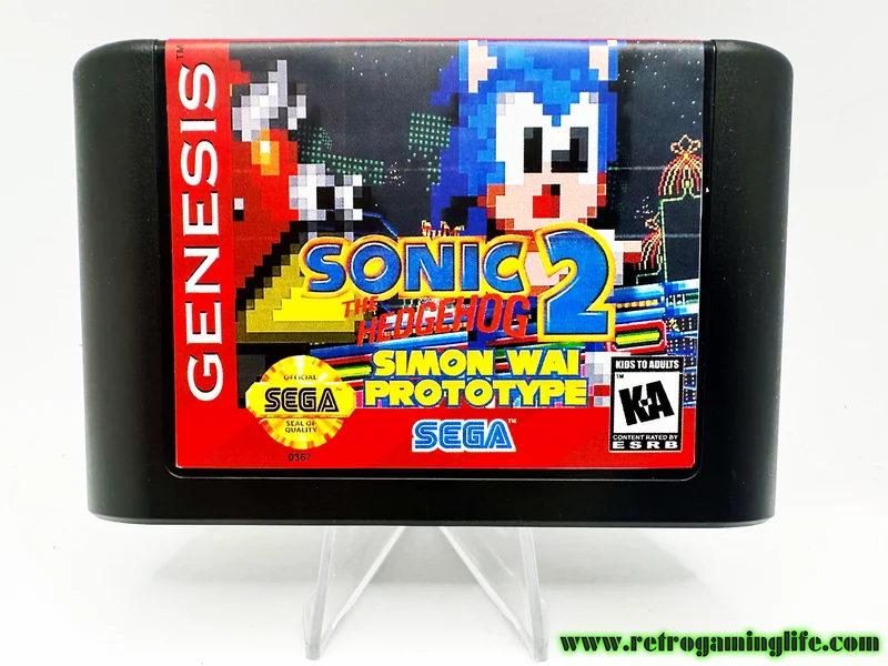 Sonic 2 Simon Wai Prototype Sega Genesis Video Game Cart