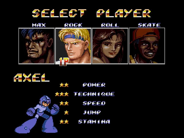 Mega Man in Streets of Rage 2 Sega Genesis Game