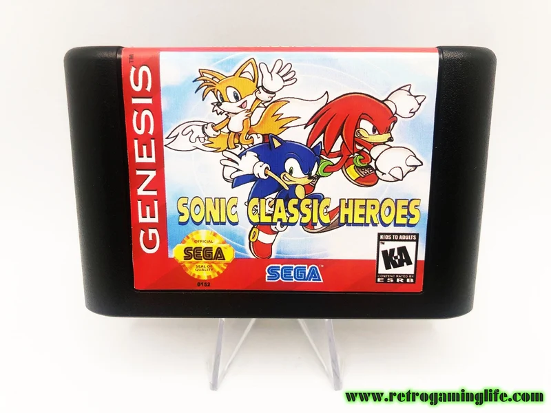 Sonic Classic Heroes Sega Genesis Repro Game Cart