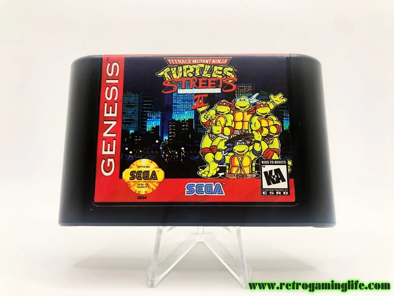 TMNT in Streets of Rage 2 Sega Genesis Repro Beat 'em Up Classic Game