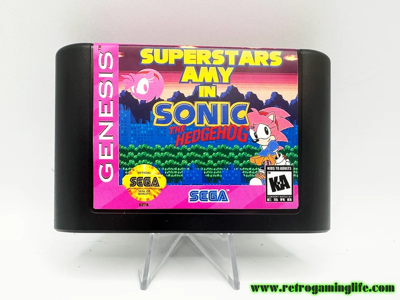 Superstars Amy in Sonic The Hedgehog Reproduction Sega Genesis Video Game Cart
