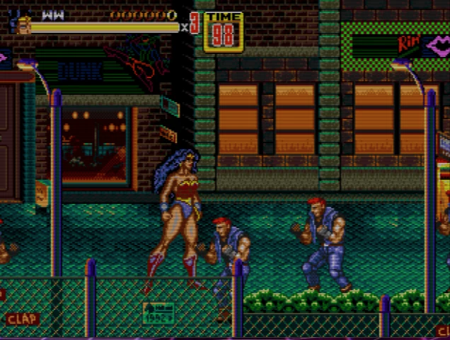 Wonder Woman in Streets of Rage 2 Sega Genesis Video Game Cart