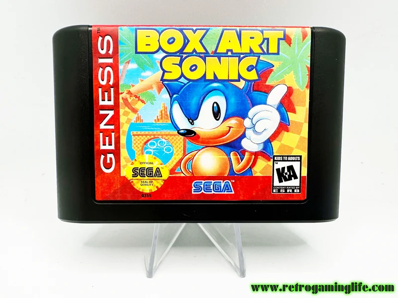 Box Art Sonic the Hedgehog Sega Genesis Video Game Cart
