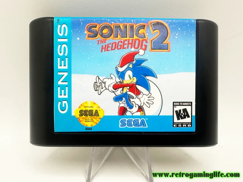 Sonic 2 Christmas Edition Sega Genesis Repro Game Cart