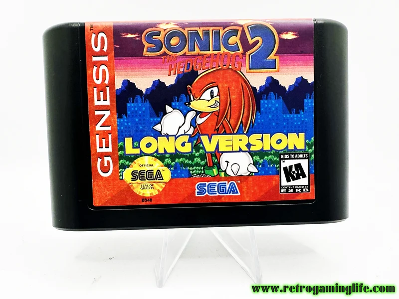 Sonic the Hedgehog 2 Long Version Knuckles Edition Sega Genesis Video Game Cart