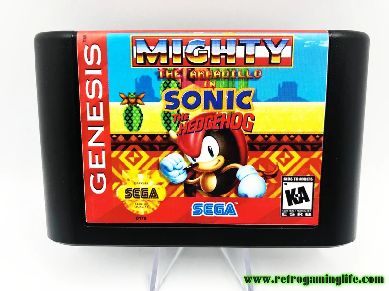 Mighty the Armadillo in Sonic the Hedgehog Sega Genesis Game Cart Repro