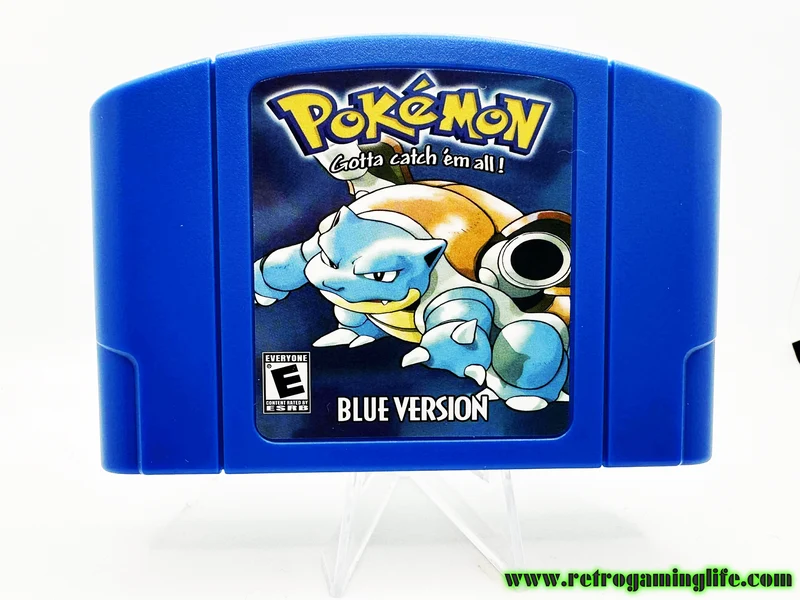 Pokemon Blue Version Nintendo 64 Game Cart