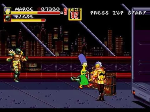 The Simpsons in Streets of Rage 2 Sega Genesis Beat 'em up Classic Game