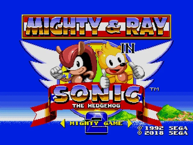 Mighty & Ray in Sonic the Hedgehog 2 Sega Genesis Game Cart Repro
