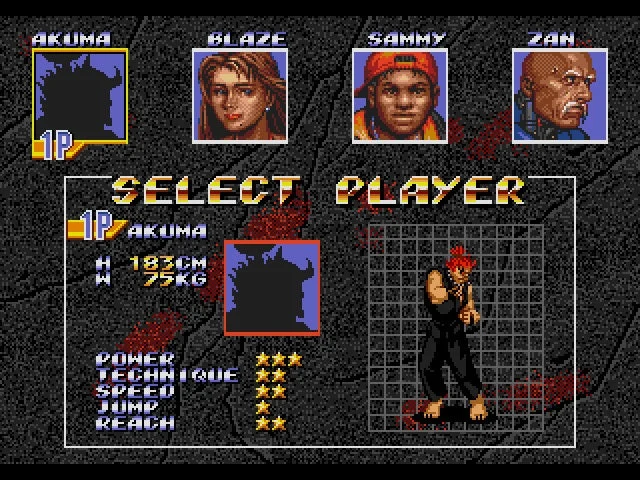 Akuma in Streets of Rage 3 Sega Genesis Game Cart