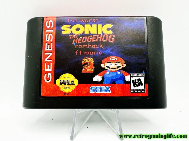 The Worst Sonic the Hedgehog Romhack 2 Sega Genesis Reproduction Video Game Cart