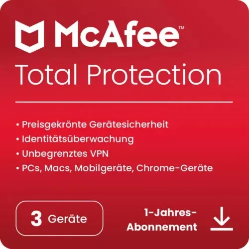McAfee Total Protection (3 Device - 1 Jahr) ESD