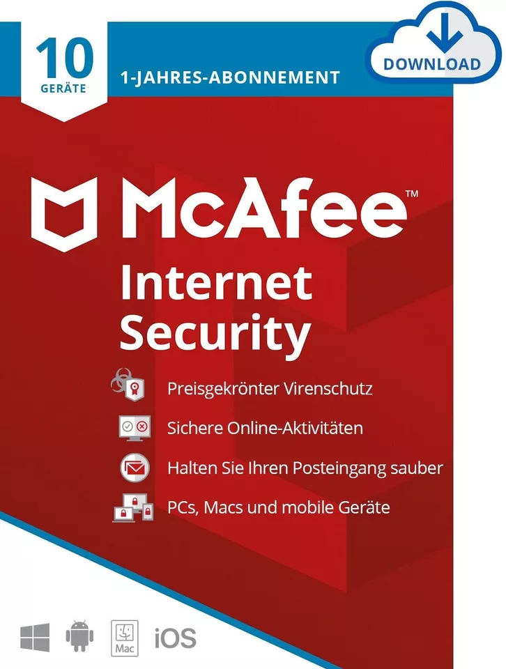 McAfee Internet Security (10 Device - 1 Jahr) ESD