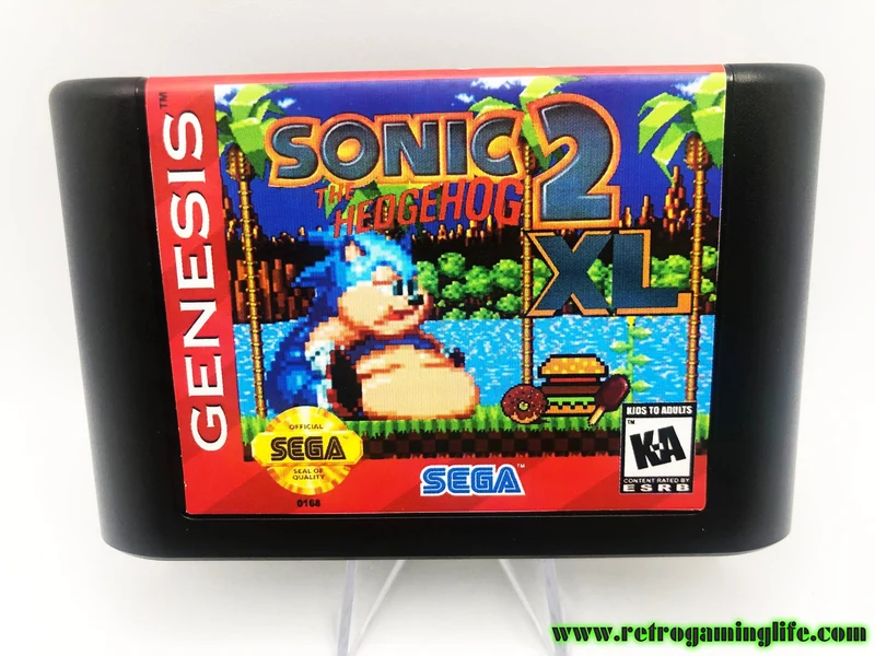 Sonic the Hedgehog 2 XL Sega Genesis Game Repro Cart