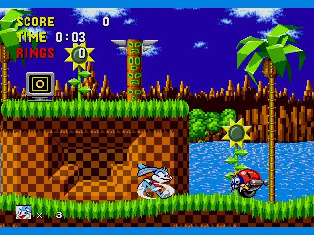 Buster Bunny in Sonic the Hedgehog Sega Genesis Repro Game Cart