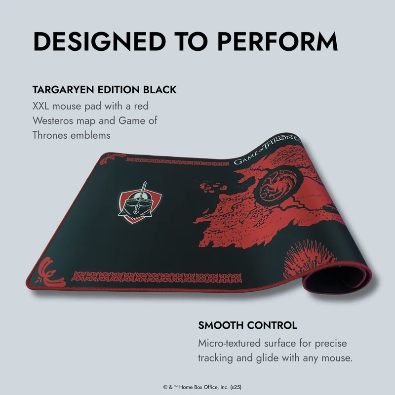 Tapis de souris Game of Thrones XXL, Maison Targaryen Noir