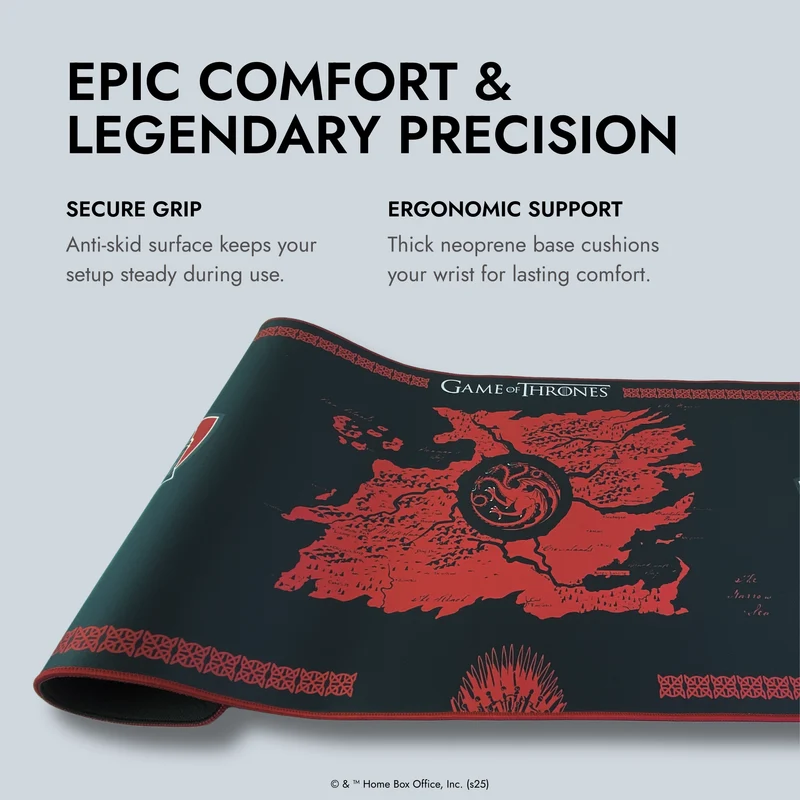 Tapis de souris Game of Thrones XXL, Maison Targaryen Noir
