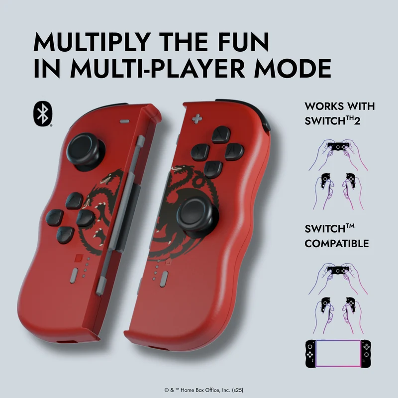 Manettes Twinpads pour Nintendo Switch™ - Game of Thrones - Targaryen Rouge