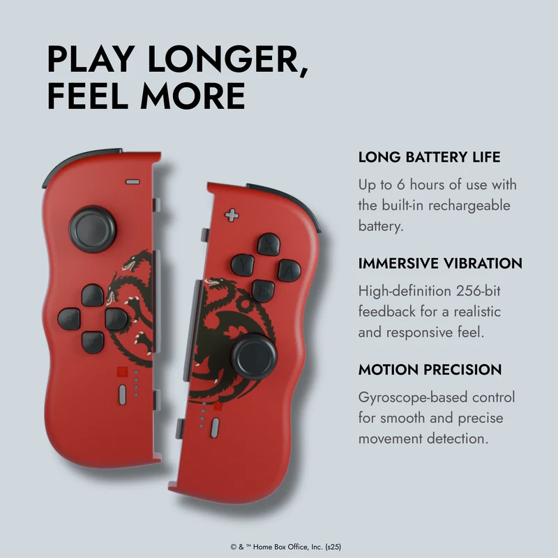 Manettes Twinpads pour Nintendo Switch™ - Game of Thrones - Targaryen Rouge
