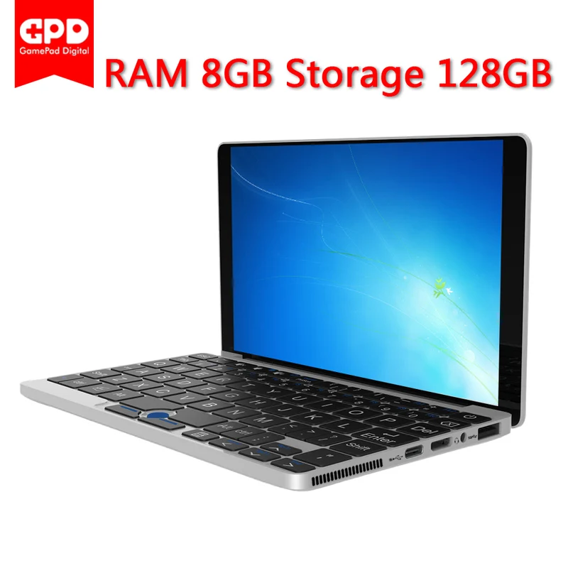 New Original GPD Pocket 7 Inch Mini Laptop UMPC Windows 10 System Aluminum Shell CPU x7-Z8750 8GB/128GB ( Silver)