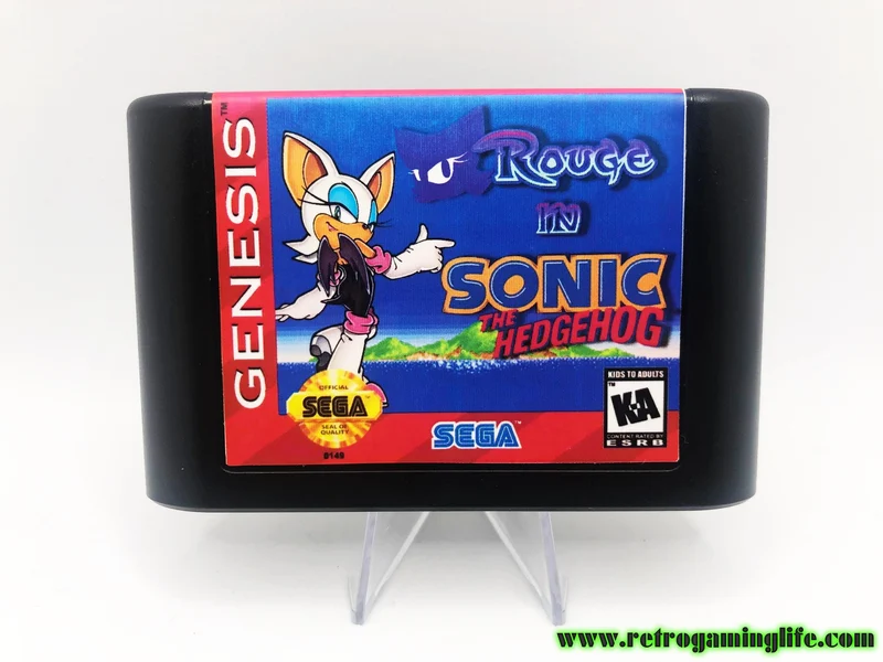 Rouge the Bat in Sonic the Hedgehog Sega Genesis Game Cart Repro