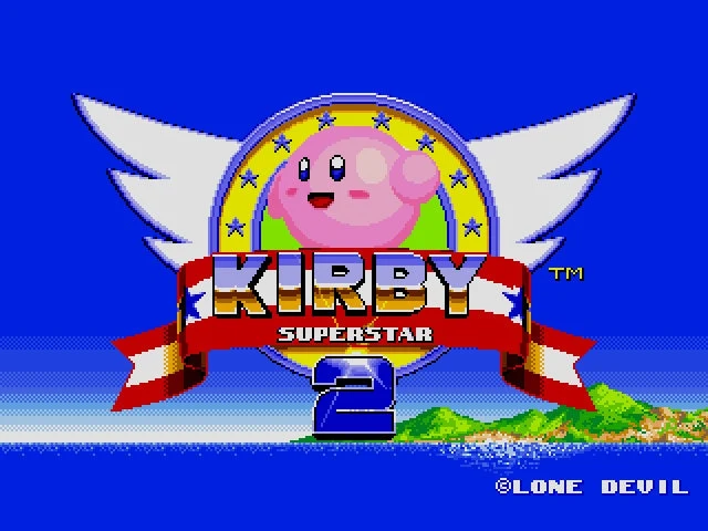 Kirby in Sonic the Hedgehog 2 Sega Genesis Game Cart Repro