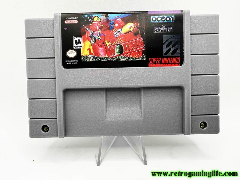 Worms SNES Game Cart Repro