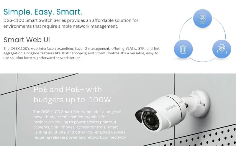 D-Link Ethernet Switch, 5 Port Easy Smart Managed Gigabit
