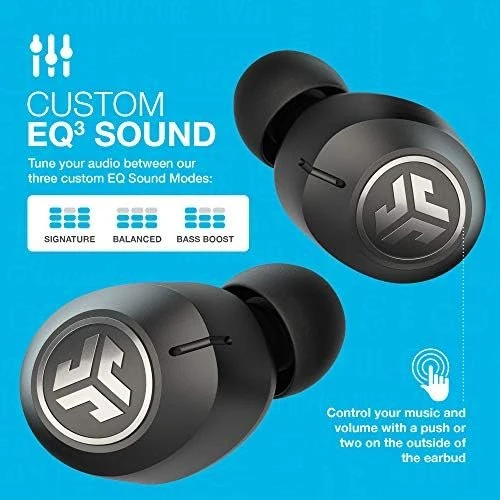 JLab JBuds Air ANC True Wireless Bluetooth Earbuds, Black, Active Noise Canceling, Low Latency Movie Mode, Dual Connect, IP55 Sweat Resistance, Custom 3 EQ Sound Settings…