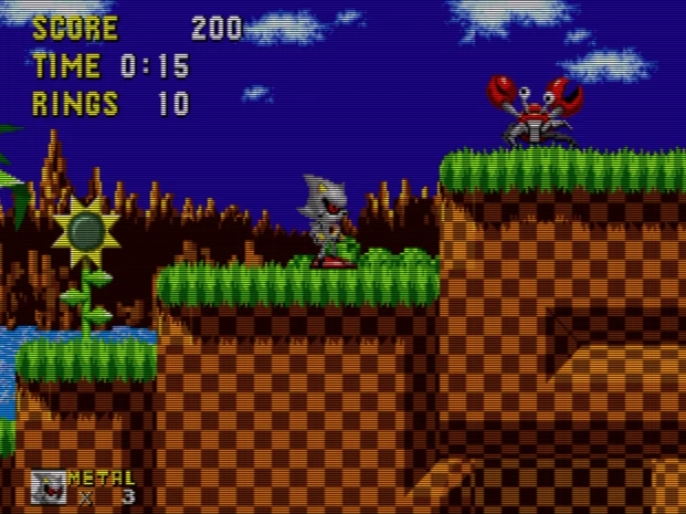 Chrome Metal Sonic in Sonic the Hedgehog Sega Genesis Reproduction Video Game Cart