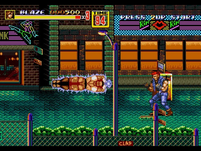 Street Fighter 2 in Streets of Rage 2 Bad Guy Edition Sega Genesis Game Cart