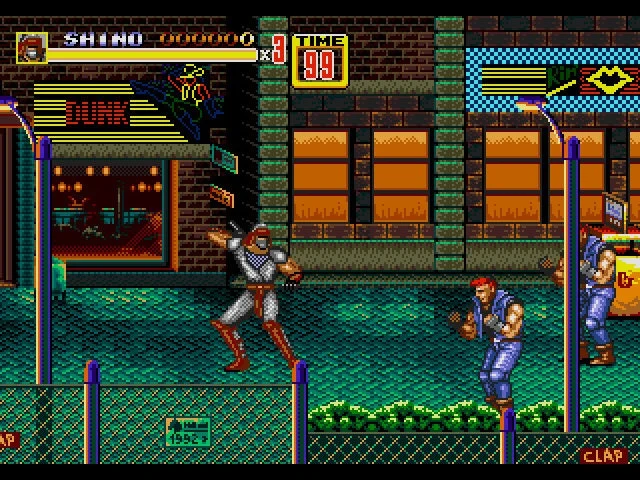 Shinobi in Streets of Rage 2 Sega Genesis Repro Game Cart