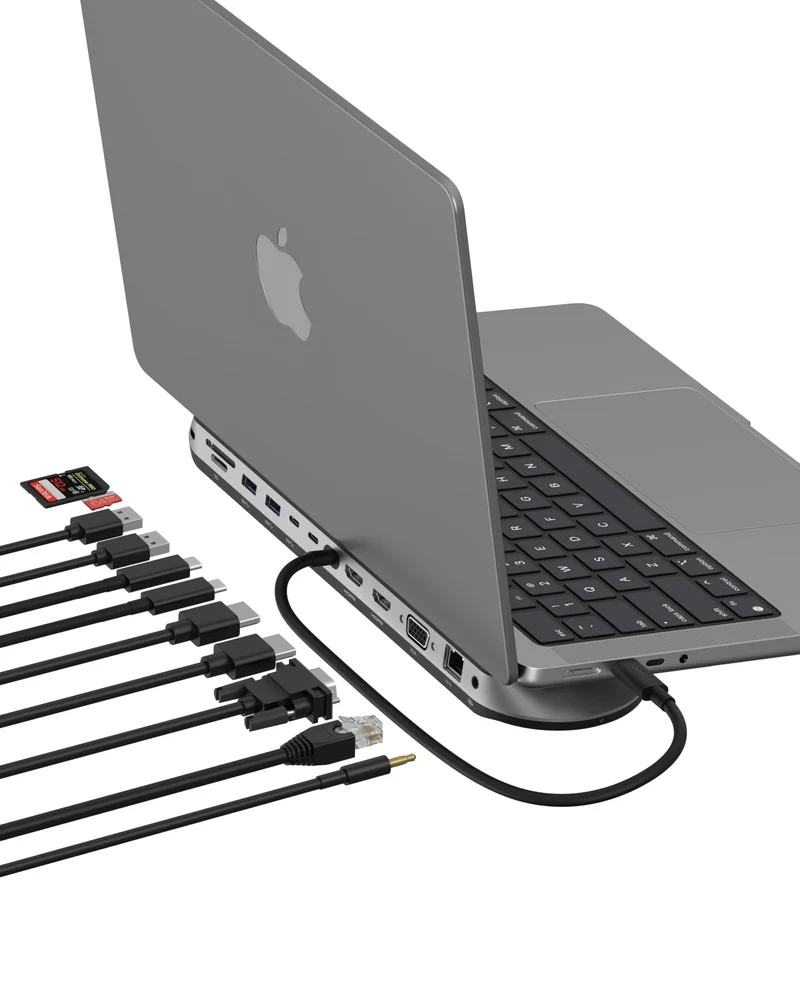 Belkin Connect 11-in-1 Universal USB-C Pro Dock w/ 3-Monitor Support, Silicon Motion Technology - Works with Mac, Windows, and Chromebook - 100W PD w/ 10Gbps Transfer Speeds & 2.5Gbps Ethernet - Grey