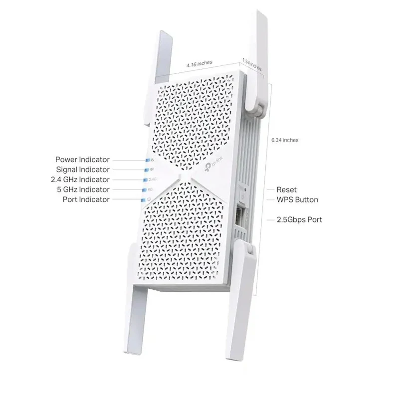 TP-Link - BE6500 Wi-Fi 7 Range Extender - RE405BE Renewed (Renewed)