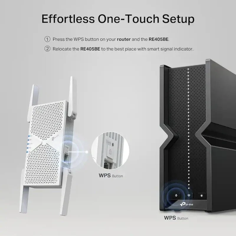 TP-Link - BE6500 Wi-Fi 7 Range Extender - RE405BE Renewed (Renewed)