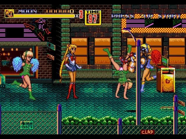 Sailor Moon in Streets of Rage 2 Sega Genesis Game