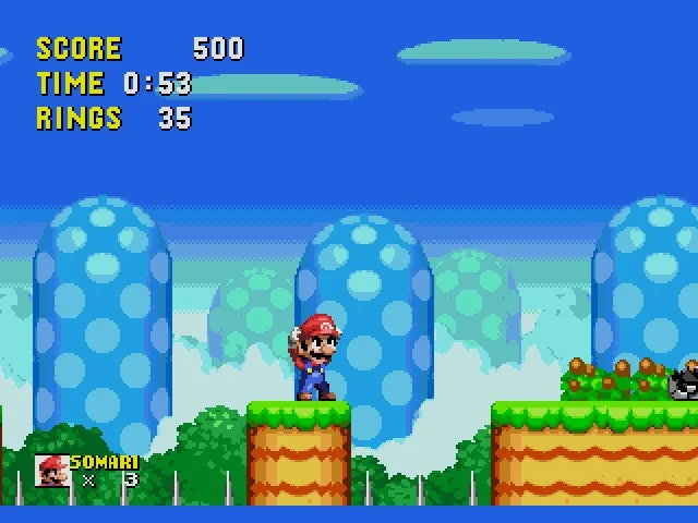 Somari the Adventurer Mario in Sonic Sega Genesis Game Cart