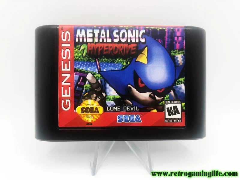 Metal Sonic Hyperdrive Sega Genesis Game Cart