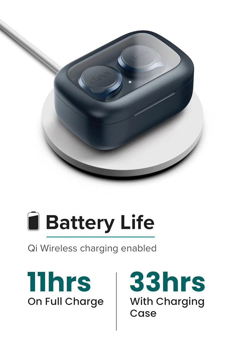 Cleer Audio Ally Plus II True Wireless Noise Cancelling Earbuds, Long Lasting 33 Hour Battery, Best Bluetooth Earbuds, Smart Controls Mobile App