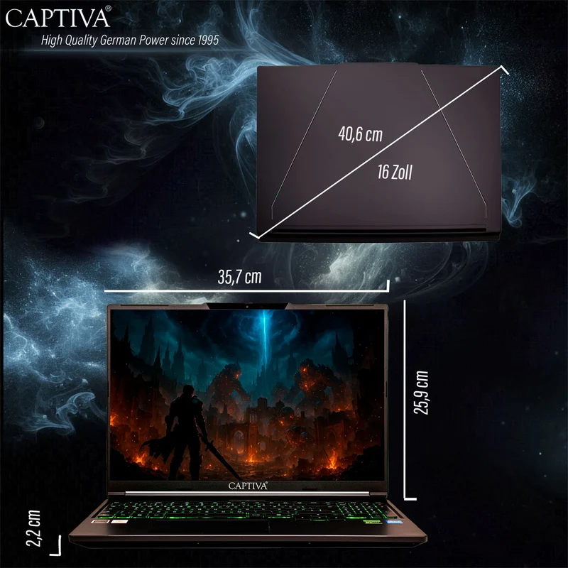 Captiva Notebook Advanced Gaming i7-14650HX (16.0", 32GB, 2TB SSD, GeForce RTX5060 8GB)