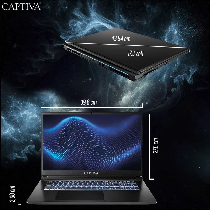 Captiva Notebook Highend Gaming i7-13620H (17.3", 64GB, 2TB SSD, GeForce RTX 5070 8GB)
