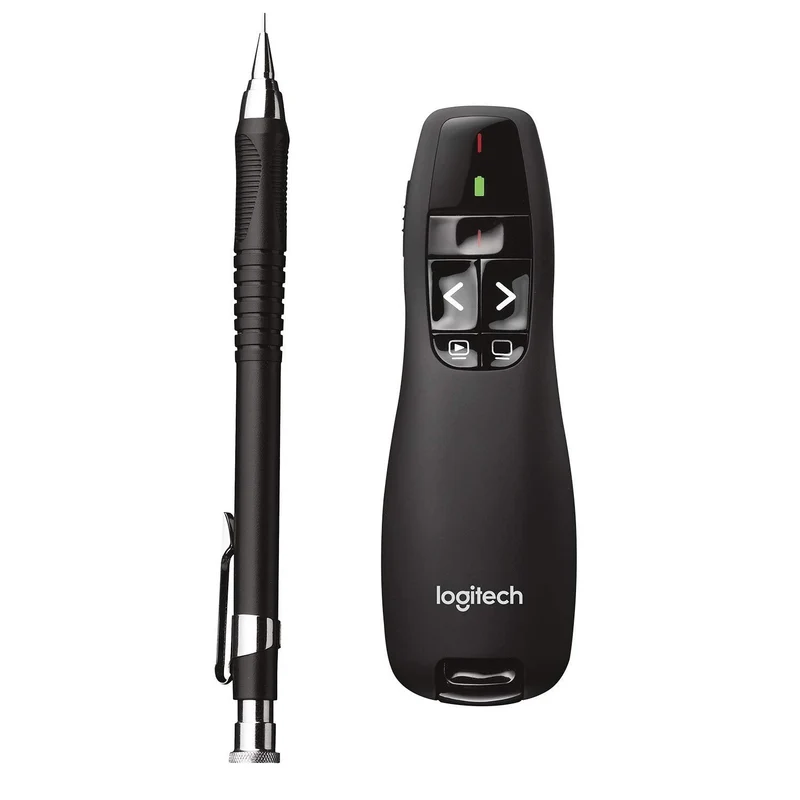Logitech Wireless Presenter R400, Wireless Presentation Remote Clicker with 50 ft Red Laser Pointer 910-001356