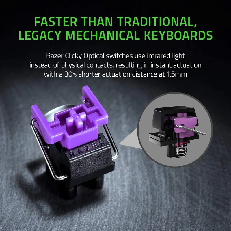 Razer Huntsman Mini Optical Gaming Keyboard Clicky Purple Switch US Black