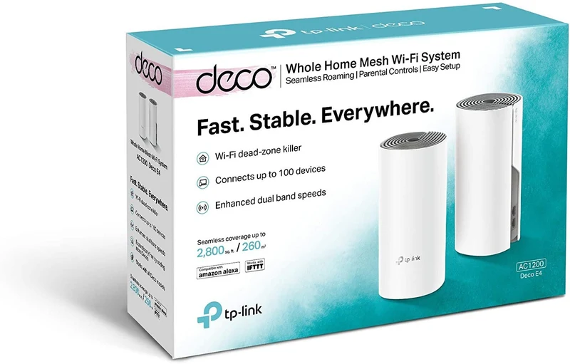 TP-LINK Deco E4 2-Pack Router Wireless Dual-Band (2.4 GHz/5 GHz) Fast Ethernet Bianco (Renewed)