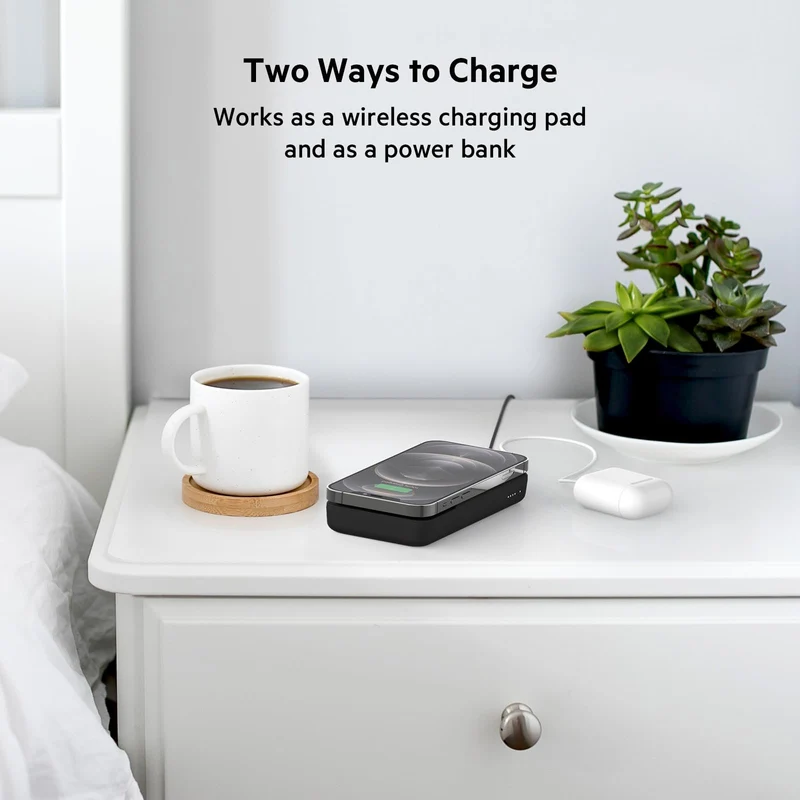 Belkin Portable Charger, Power Bank 10000 mAh - Magnetic USB-C 7.5W Fast Wireless Charger - MagSafe Charger Battery Pack - iPhone Charger - iPhone 17, Air, Pro, Pro Max, Google Pixel 10, etc. - Black