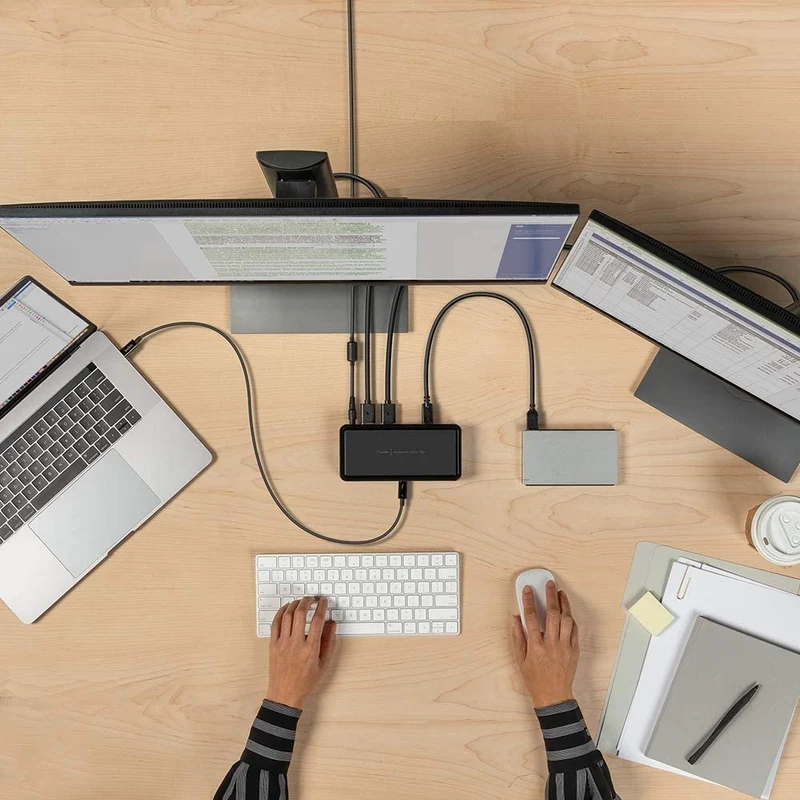 Belkin Thunderbolt Cable (Thunderbolt Dock for Mac and Windows) Dual 4K @60Hz, 40Gbps Transfer Speeds, 60W Upstream Charging