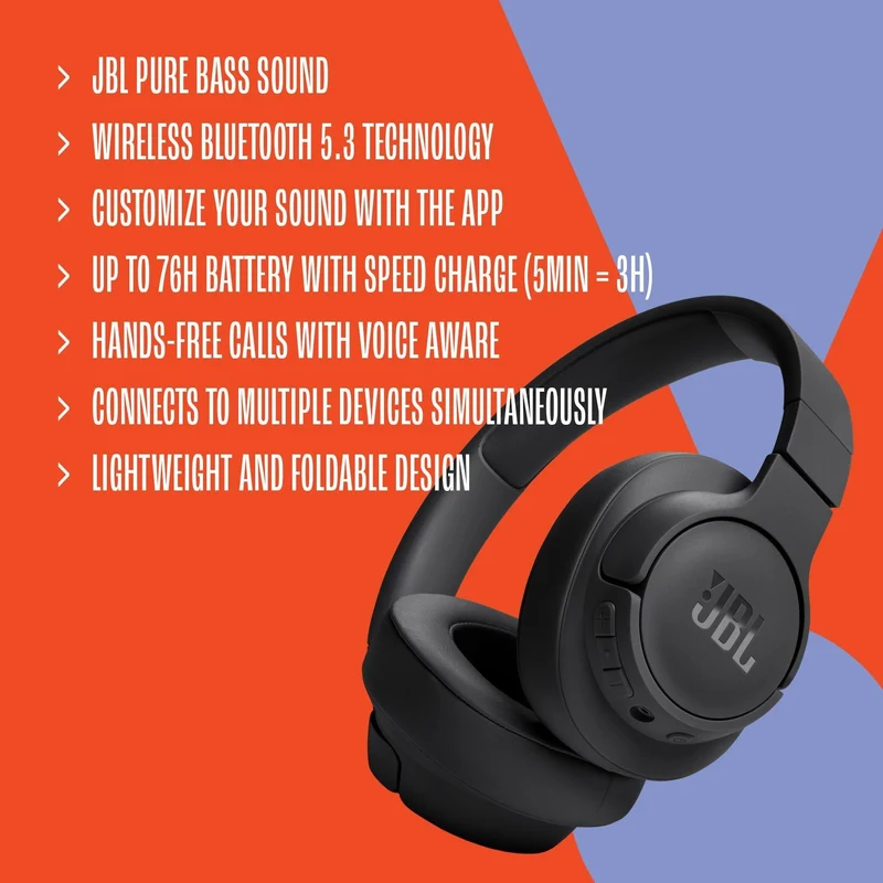 Jbl Tune 720 Bluetooth Headphone On Ear headphones (Renewed)